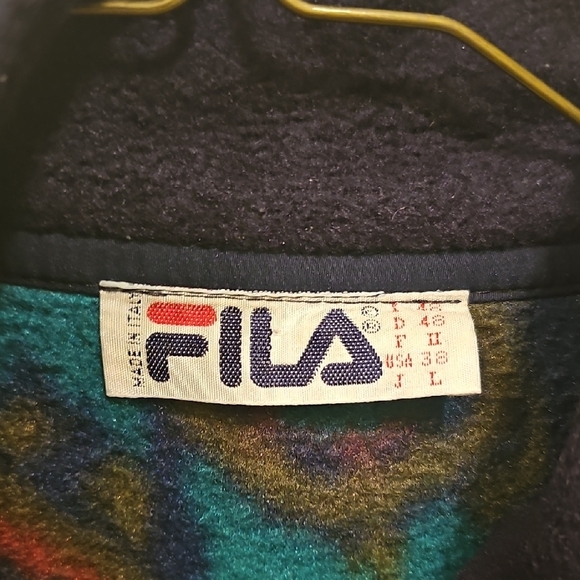 VINTAGE Fila Geometric Patterned Pullover - Picture 2 of 5